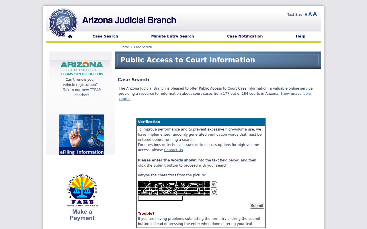 Avondale residents directory Arizona court case lookup