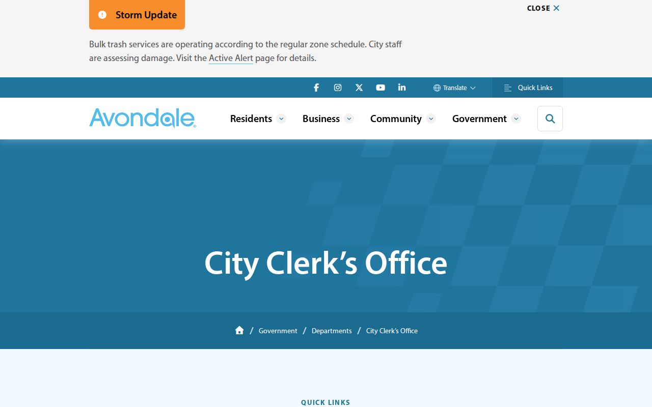 Avondale residents directory city clerk records overview