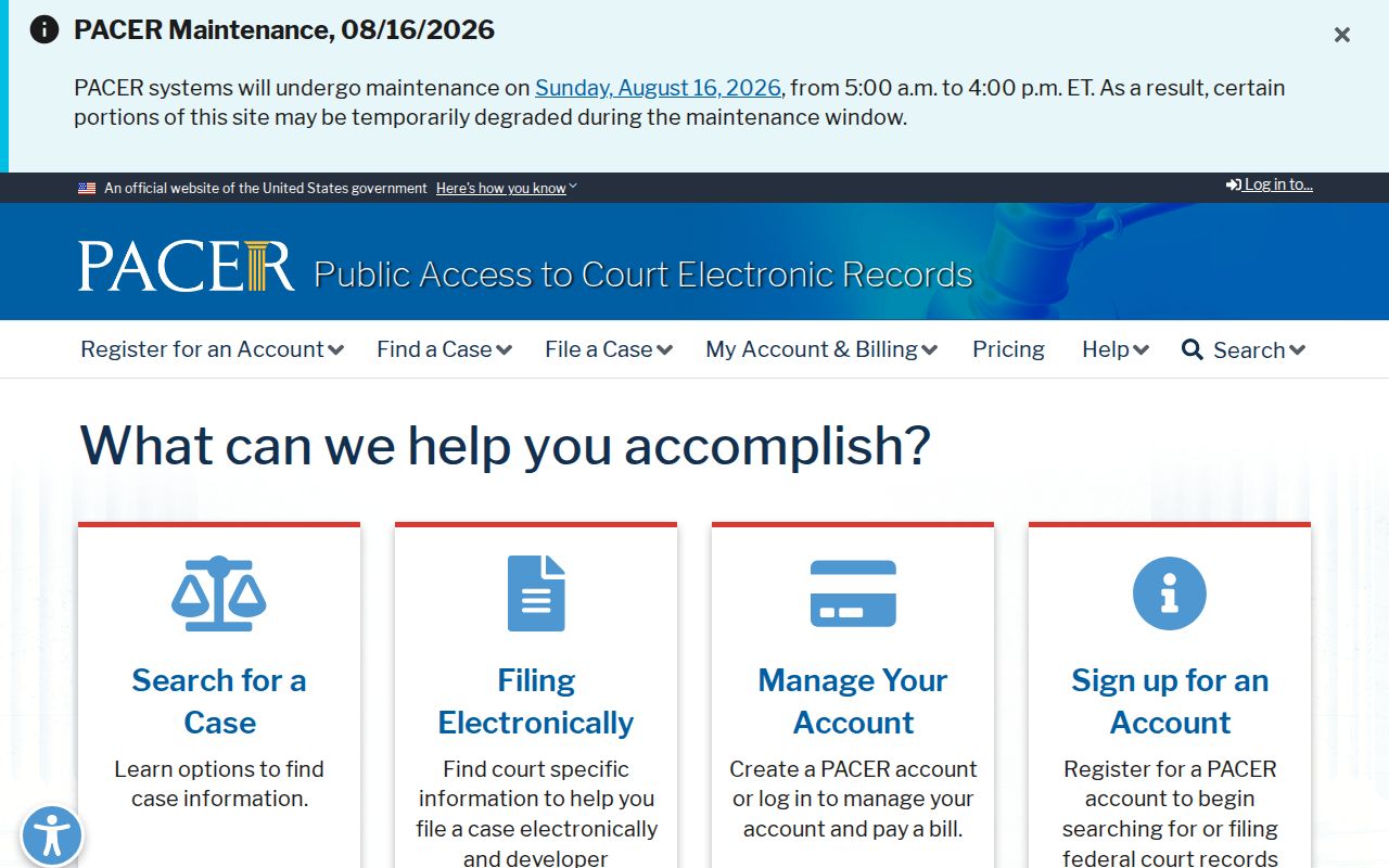 Avondale residents directory federal PACER records access