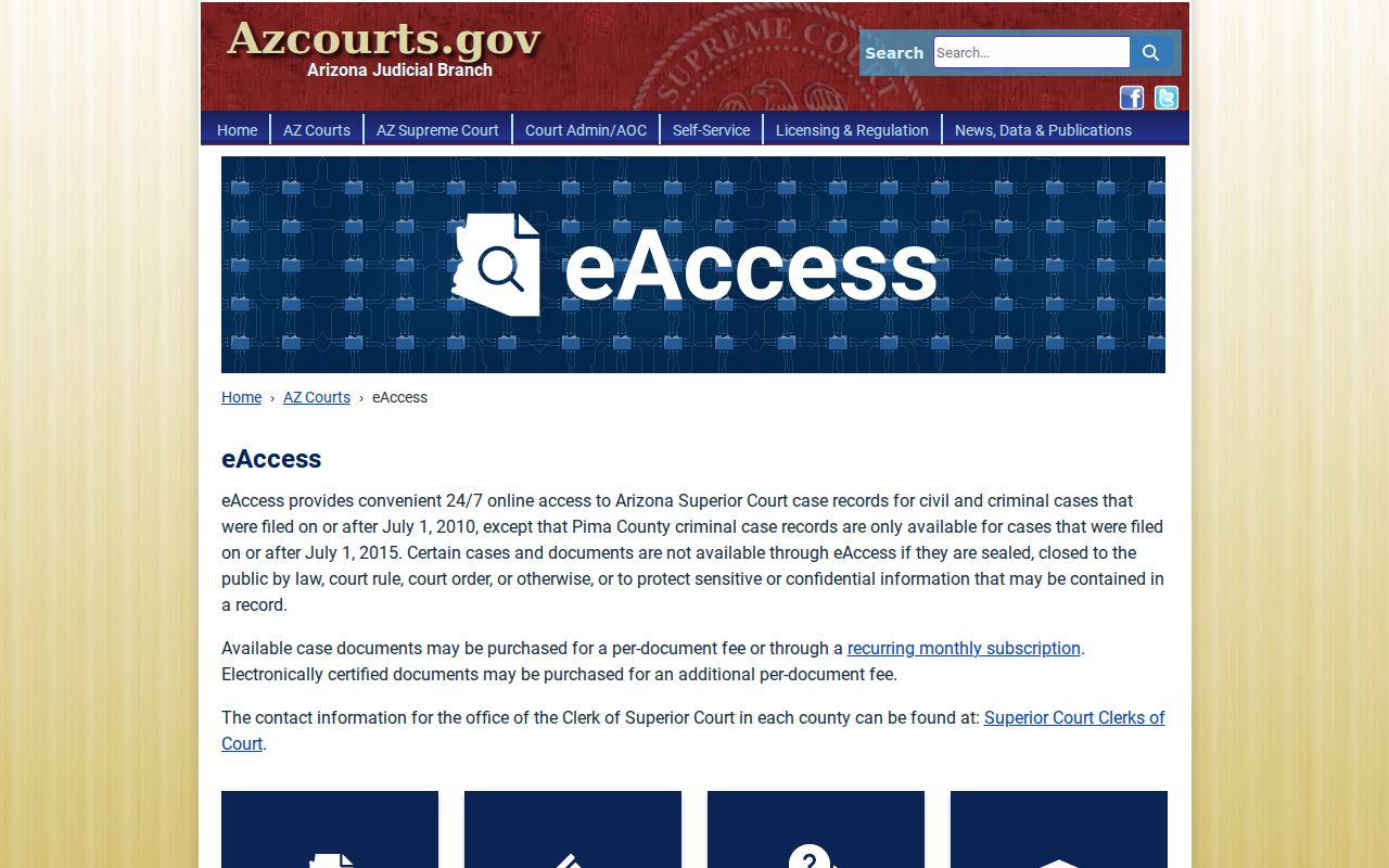 Avondale resident lookup through Arizona Superior Court eAccess